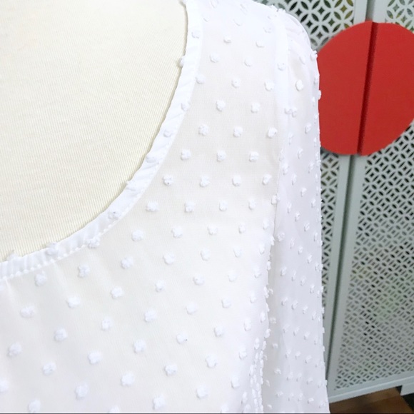 UO Pins and Needles Clip Dot Tulip Blouse - Picture 3 of 6